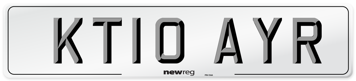 KT10 AYR Number Plate from New Reg
